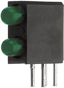 L-7104MD/2GD, LED; in housing; green; 3mm; No.of diodes: 2; 20mA; 40°; 2.2?2.5V