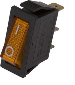 IRS-101-1A3 (желтый), Переключатель с подсветкой ON-OFF (15A 250VAC) SPST 3P