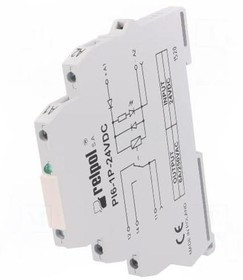 PI61P24VDC, Реле: интерфейсное, SPDT, Uобмотки: 24ВDC, 6А, SPDT, 6A/230ВAC, DIN