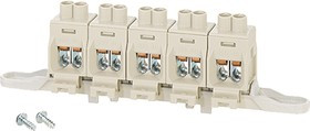 DKKS10, DK Series Non-Fused Terminal Block, 5-Way, 63A, 2.5 16 mm² Wire, Screw Down Termination