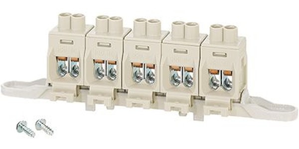 DKKS10, DK Series Non-Fused Terminal Block, 5-Way, 63A, 2.5 16 mm² Wire, Screw Down Termination