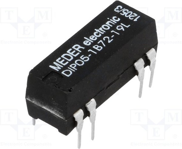DIP05-1B72-19L, Реле: герконовое, SPST-NC, Uобмотки: 5ВDC, 1А, макс.200ВDC, 50мВт DIP05-1B72-19L, Реле: герконовое, SPST-NC, Uобмотки: 5ВDC, 1А, макс.200ВDC, 50мВт