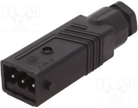 STAS3NSW, Разъем: прямоугольный, ST, вилка, "папа", PIN: 3, луженые, IP54, 16А