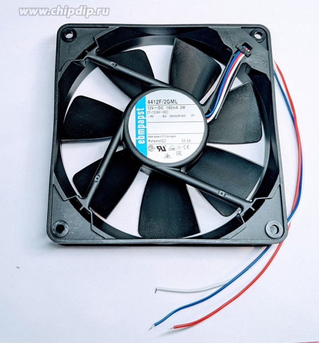 Вентилятор Ebmpapst 4412F/2GML 12V DC 160mA 2W 120x25 3pin