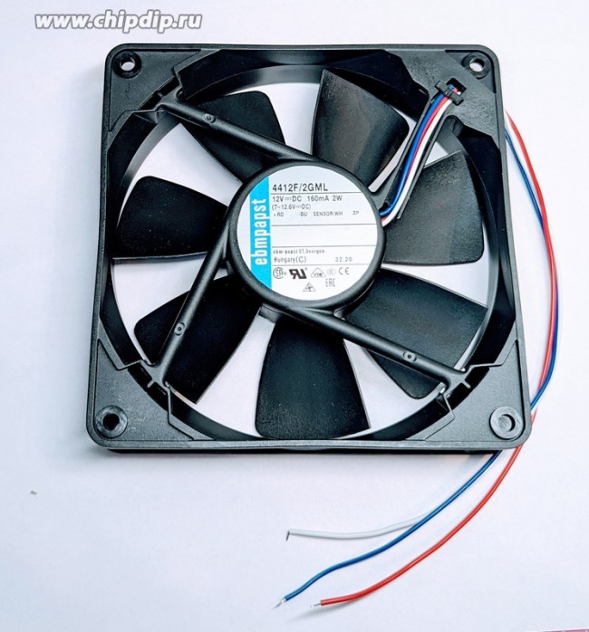 Вентилятор Ebmpapst 4412F/2GML 12V DC 160mA 2W 120x25 3pin