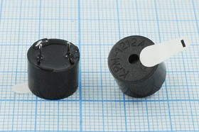 Зуммер магнитоэлектрический без генератора, 12x 9, напряжение 12В, сопротивление 140 Ом, частота 2.0