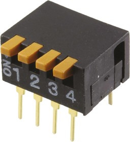 A6DR-4100, DIP Switches / SIP Switches 4 PIN SEALD SIDE ACT