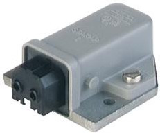 STAKAP 2, Прямоугольный разъем питания, серый, 2 контакт(-ов), ST, Монтаж в Панель, Винт, Гнездо