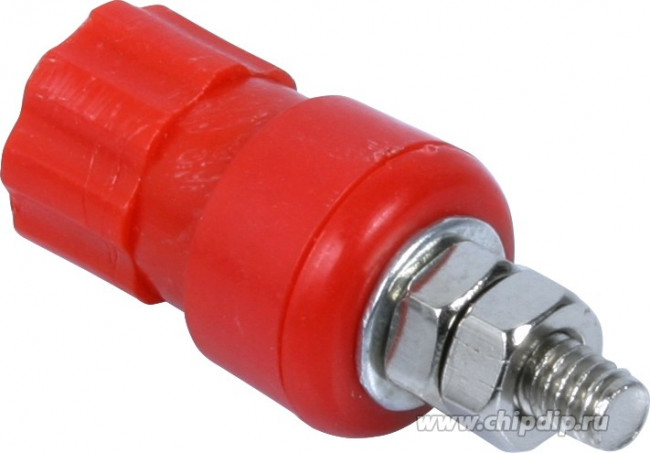 BP-122-R-EN, (Гнездо на панель), Гнездо на панель BANANA Jack красное