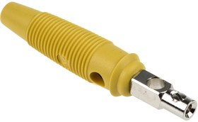 930058103, Yellow Male Banana Plug - Screw, 60V dc 930058103, Yellow Male Banana Plug - Screw, 60V dc