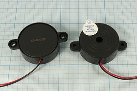 Зуммер пьезоэлектрический с генератором, размер 42x16m60, напряжение ~220В, частота 2.8кГц, контакты