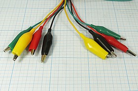 Шнур зажимx4-зажимx4\ 0,6м\JRP305A; №3237 Ш шнур зажим крокодилx 4-зажимx4\0,6м\\JRP305A