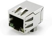 JD0-0003NL, Modular Connectors / Ethernet Connectors Through Hole 1X1 10/100 Tab Down
