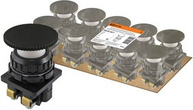 Выключатель кнопочный КЕ 021-У2-исп.1 гриб без фиксации черный 2з 10A 660B IP40 TDM