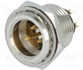 AG3MCC, XLR Connectors 3 Pole Mini XLR Chassis Mount G Type Male Machined Contacts Nickel Finish