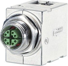 MWN911A415, Адаптер в линию, M12, RJ45, Переходник, Гнездо, 8 вывод(-ов)