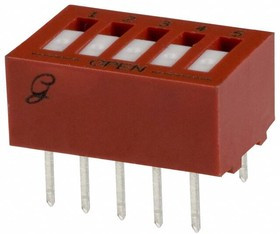76RSB05ST, DIP Switches / SIP Switches DIP Switch SPST 5 Pos Tape Seal