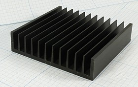 Радиатор охлаждения 100x104x 25, F34, Al, черный, BLA254-100