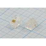 Разъем телефонный 6P4C вилка, контакты 4C, на кабель, обжимной, TP6P4C[RJ-11]