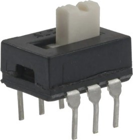 1825010-1, Switch Slide DPDT Top Slide 0.3A 115VDC PC Pins Thru-Hole Tube 1825010-1, Switch Slide DPDT Top Slide 0.3A 115VDC PC Pins Thru-Hole Tube