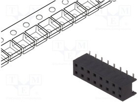 55510-316TRLF/C, Гнездо, провод-плата, "мама", Minitek, 2мм, PIN 16, SMT, на PCB, 2А 55510-316TRLF/C, Гнездо, провод-плата, "мама", Minitek, 2мм, PIN 16, SMT, на PCB, 2А