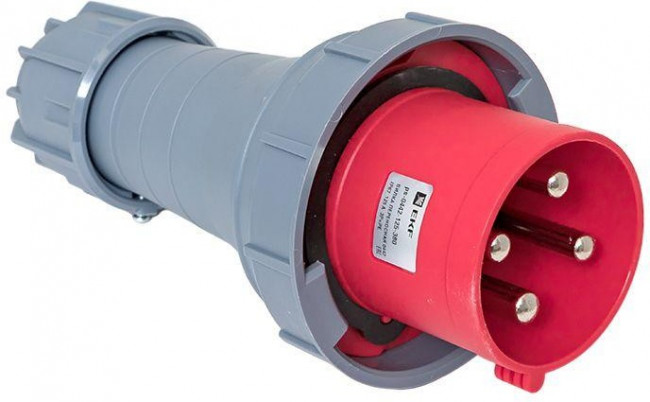 Вилка переносная 0442 3Р РЕ 125А 380В IP67 PROxima ps-0442-125-380