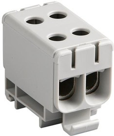 201606-0660, DIN Rail Terminal Blocks HC UNVCLP TAP 2CKT GRY/GRY 150A