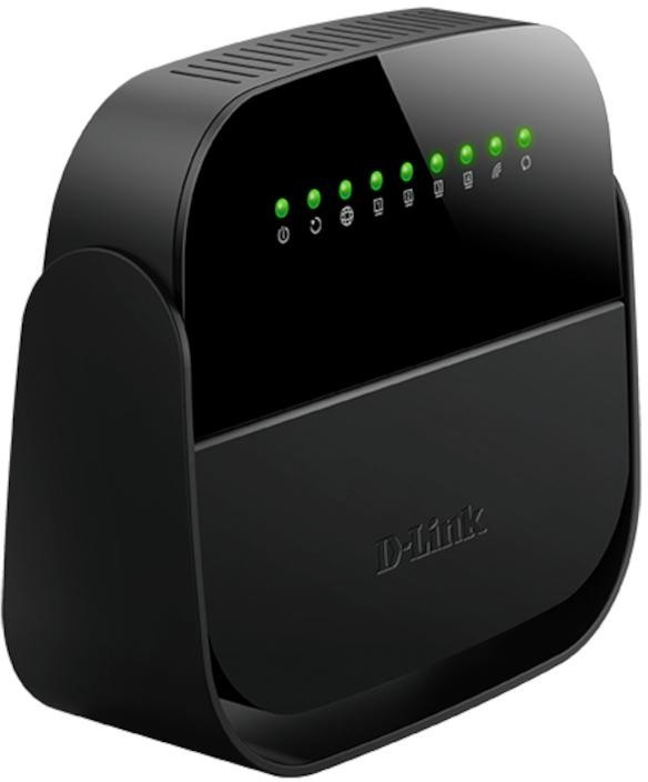 Wi-Fi роутер D-LINK DSL-2740U/R1A, ADSL2+, черный