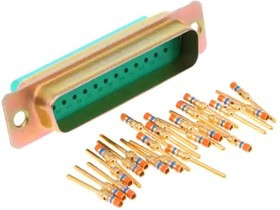 M24308/4-3F, M24308 25 Way Panel Mount D-sub Connector Plug, 2.77mm Pitch, with 4-40 Screw Locks