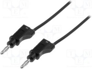 PJ2112-100-B, Измерительный провод, 20А, с осевым гнездом 4мм, Дл: 1м, черный PJ2112-100-B, Измерительный провод, 20А, с осевым гнездом 4мм, Дл: 1м, черный