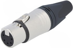 NC5FXX, XLR Connectors 5P FEM NICKEL HOUSE SILVER CONTACTS