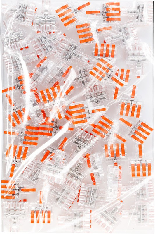 Строительно-монтажная клемма с рычажками проходная 1-4 полюсов до 4 мм2 с проушинами (SBE-ptcwcc-1-4)