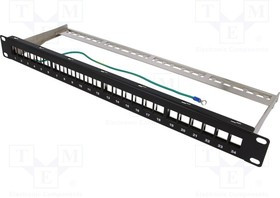 LOG-NK4042, Патч-панель, Keystone, Цвет: черный, Кол-во портов: 24
