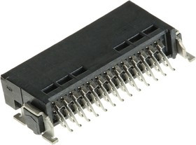 054595 / 054595-E, SMC Series Right Angle Surface Mount PCB Header, 26 Contact(s), 1.27mm Pitch, 2 Row(s), Shrouded