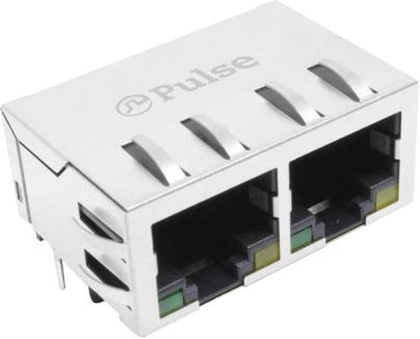 JXR8-1003NL, Modular Connectors / Ethernet Connectors RJ45 1x2 Cat5e Pin-in-Paste