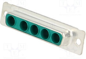 D-Sub socket, 10 pole, 5W5, unequipped, straight, crimp connection, 3005W5SXX99A10X