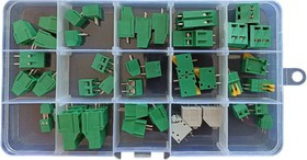 Набор 2 контактных клеммников на плату, от 2 до 20А, 15 разных видов