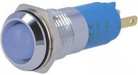 SWBU14428A, Индикат.лампа: LED, вогнутый, голубой, 230ВAC, d14,2мм, IP67
