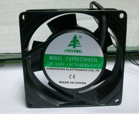 Вентилятор 92x92x25, напряжение 220В, ток 0,07А, выводы 2L, подшипник скольжения, FSY9225HA2SL