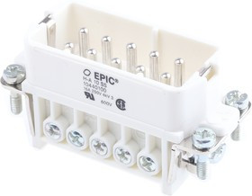 10440100, Heavy Duty Power Connector Insert, 14A, Male, H-A Series, 10 Contacts