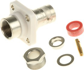R141256000, jack Flange Mount BNC Connector, 50, Clamp Termination, Straight Body R141256000, jack Flange Mount BNC Connector, 50, Clamp Termination, Straight Body