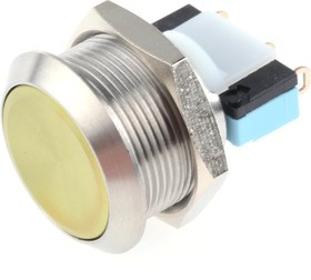 AV22LC432, Push Button Switch, Momentary, Panel Mount, 19.2mm Cutout, SPDT, 250V ac, IP65