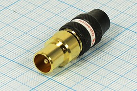 Разъем TV вилка, 4-7мм, на кабель, металл, винт