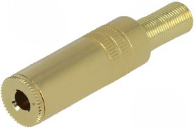 JC-131, Вилка, Jack 3,5мм, "мама", stereo, с амортизатором, прямой, пайка