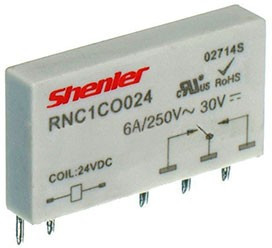 Реле RNC1CO024, 1CO, 6A(250VAC/30VDC), 24VDC, для печатных плат и цоколей SNB05/SNC05, IP60 Реле RNC1CO024, 1CO, 6A(250VAC/30VDC), 24VDC, для печатных плат и цоколей SNB05/SNC05, IP60