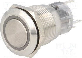 V19-21R-12O-S, Переключатель: антивандальный, Пол: 2, SPDT, 0,5A/220ВAC, 1A/24ВDC