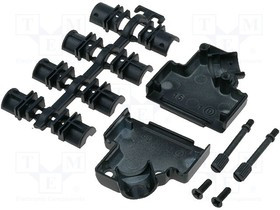 D45ZK15-BK-K, Корпус для разъемов D-Sub, D-Sub HD 26pin,D-sub 15pin, UNC4-40
