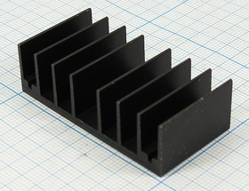 Ребристый радиатор чёрного цвета; Q-12058 охладитель 25x 49x 15\F15\\Al\чер\BLA099-25\