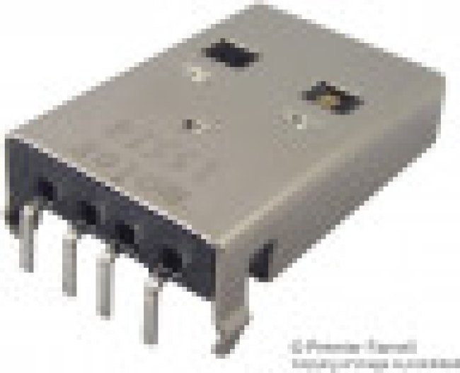 48037-0001, Разъем USB, USB Типа A, USB 2.0, Штекер, 4 вывод(-ов), Монтаж в Сквозное Отверстие, Прямой Угол
