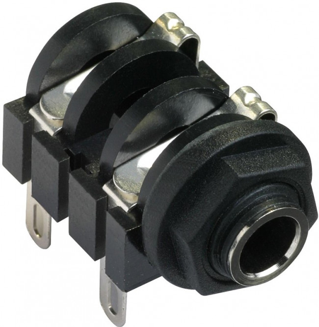 ACJS-PHS, Гнездо, Jack 6,35мм, "мама", stereo, с двойным выключателем ACJS-PHS, Гнездо, Jack 6,35мм, "мама", stereo, с двойным выключателем